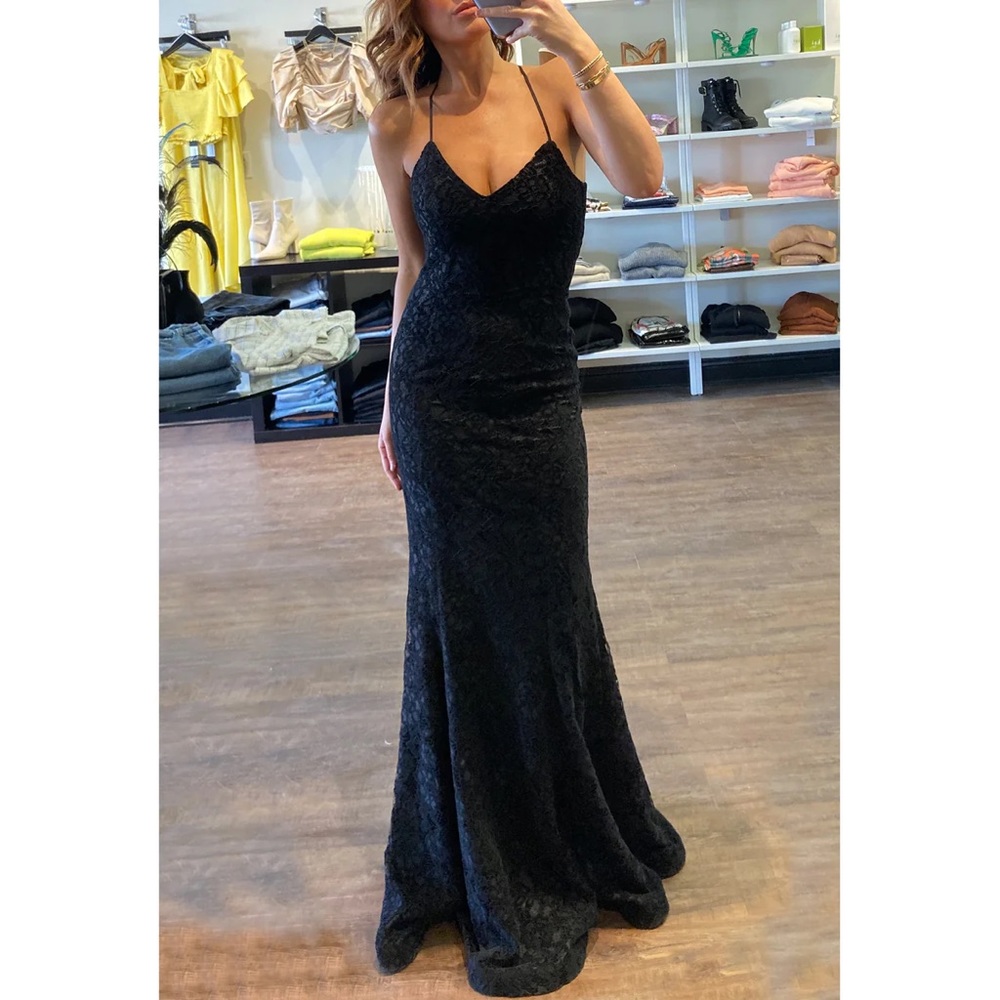 Likely Dresses Sardo Black Lace Maxi Gown Formal Dress